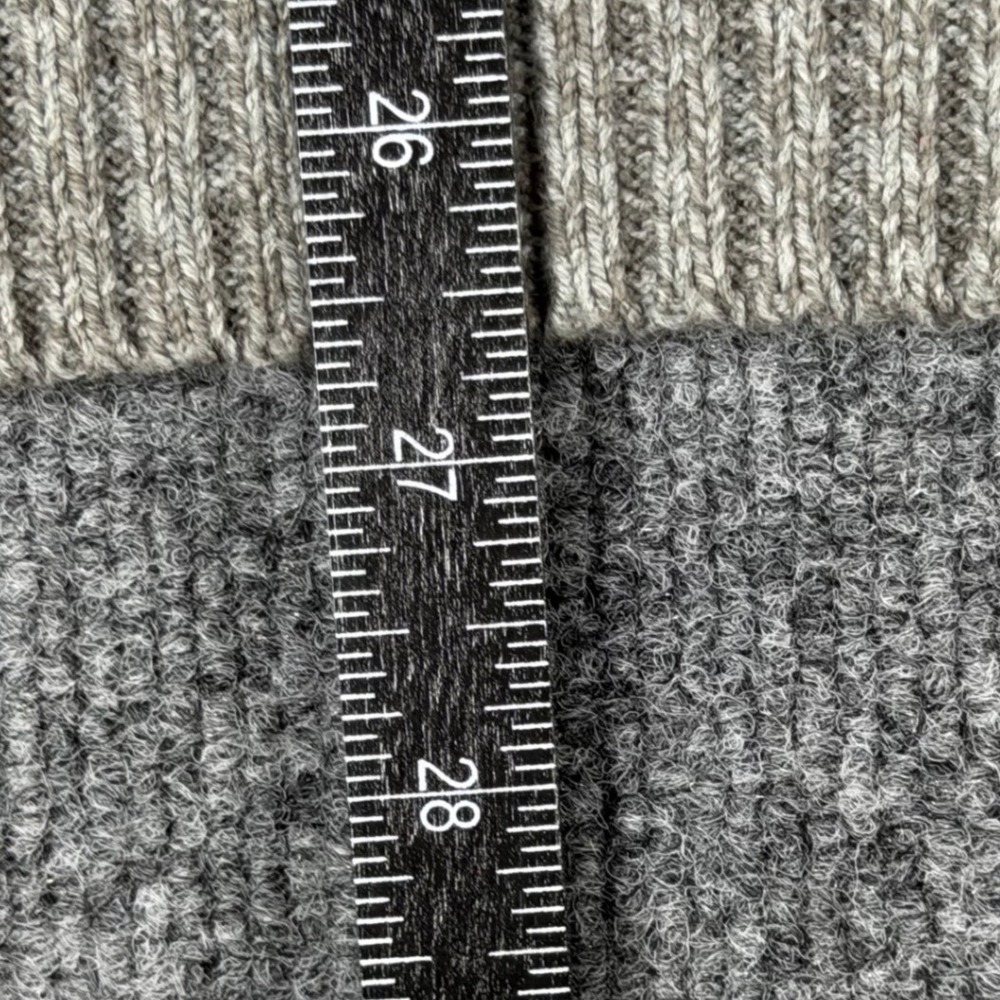 GH Bass Mens Gray Ribbed Mock Neck Button Sweater Sherpa Collar Large - Picture 5 of 8